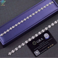 Moissanite Puff Link Bracelet in White Gold - 8mm