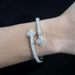 Baguette Bangle Bracelet in White Gold