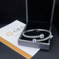 Square Cut Bangle Tennis Bracelet in White Gold