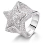 Moissanite Star Ring in White Gold