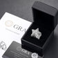 Moissanite Star Ring in White Gold