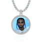 Moissanite Photo Memory Pendant in White Gold