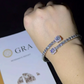 Square Cut Bangle Tennis Bracelet in White Gold
