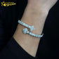 Moissanite Baguette Bangle Bracelet in White Gold