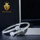 Square Cut Moissanite Bangle Tennis Bracelet in White Gold