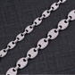 Iced Out Puff Link Bracelet in White Gold - 8mm