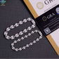 Moissanite Puff Link Bracelet in White Gold - 8mm