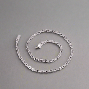 Moissanite Hermes Link Chain in White Gold - 4mm