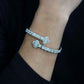 Baguette Bangle Bracelet in White Gold