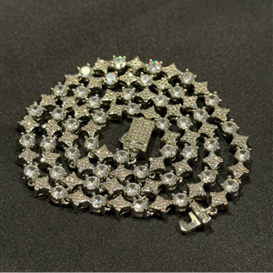 ICETRAY Star and Tennis Chain in White Gold - 4mm