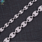 Moissanite Puff Link Bracelet in White Gold - 8mm