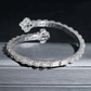 Baguette Bangle Bracelet in White Gold
