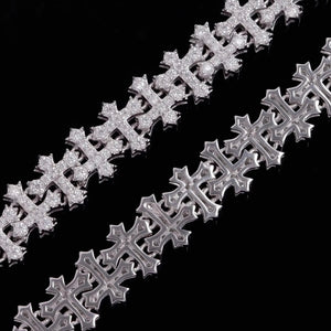 ICETRAY Cross Link Chain in White Gold
