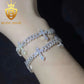 Moissanite Cross Bracelet in White Gold - 6mm