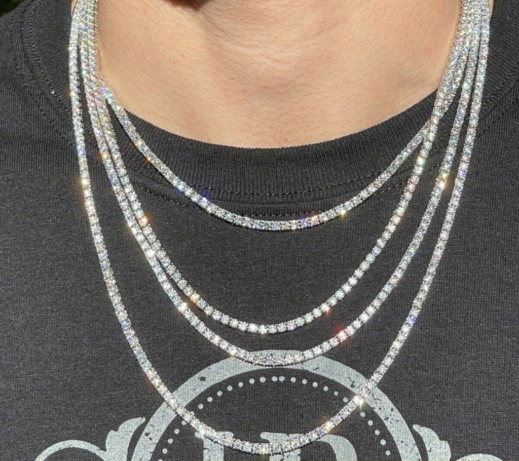 Moissanite Tennis Chain in White Gold - 3mm