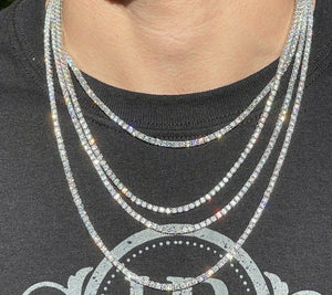 Moissanite Tennis Chain in White Gold - 3mm