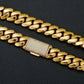 ICETRAY Miami Cuban Link Chain in Yellow Gold with Iced Out Clasp