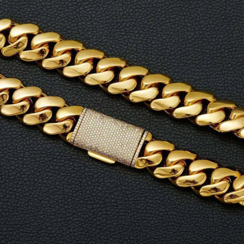 ICETRAY Miami Cuban Link Chain in Yellow Gold