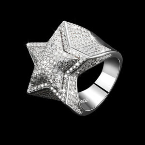 Moissanite Star Ring in White Gold