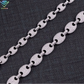 Moissanite Puff Link Bracelet in White Gold - 6mm