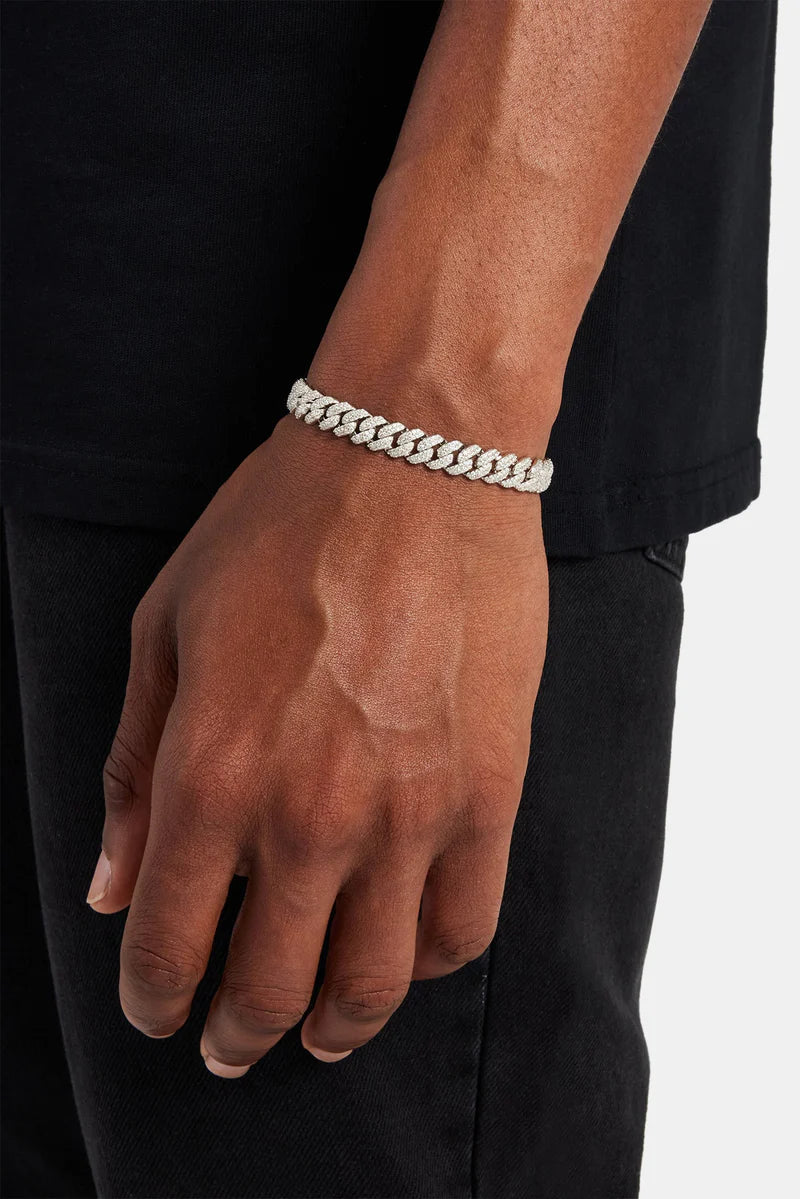 Moissanite Prong Cuban Link Bracelet - 8mm