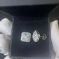 Square Cut Baguette Stud Earrings in White Gold