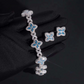 ICETRAY Clover Infinity Link Bracelet + Earring Bundle