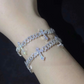 Iced Out Cross Bracelet in White Gold - 6mm