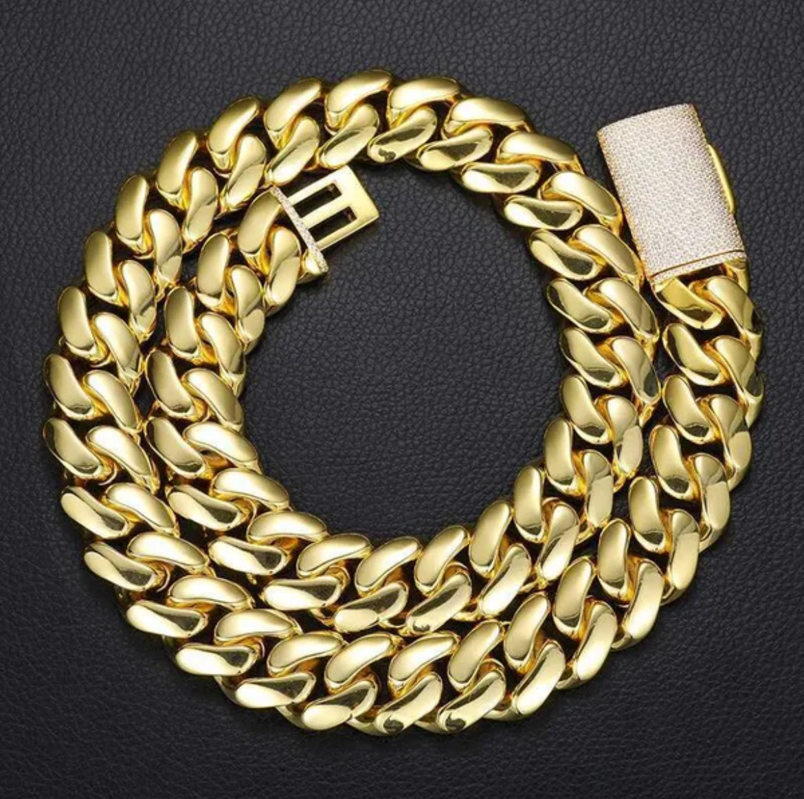 ICETRAY Miami Cuban Link Chain in Yellow Gold