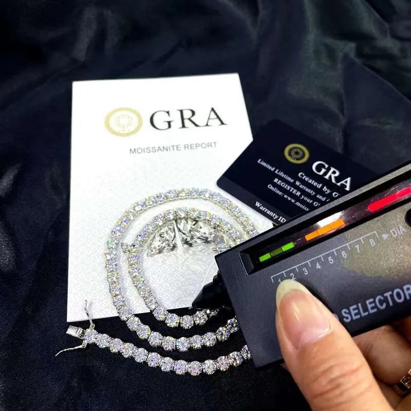 Moissanite Tennis Chain in White Gold - 3mm
