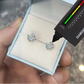 Round Cut Moissanite Stud Earrings in White Gold