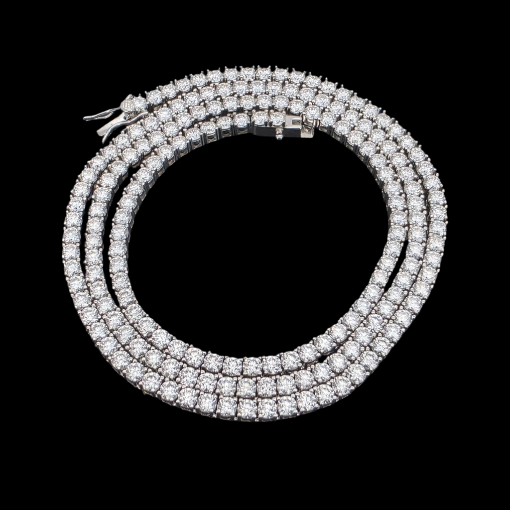 Moissanite Tennis Chain in White Gold - 3mm