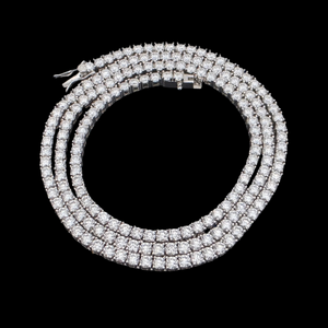 Moissanite Tennis Chain in White Gold - 3mm