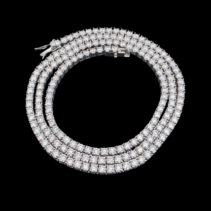 Moissanite Tennis Chain in White Gold - 3mm