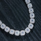 Moissanite Cluster Chain in White Gold - 10mm