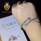 Square Cut Moissanite Bangle Tennis Bracelet in White Gold