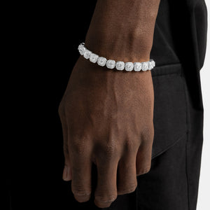 Moissanite Cluster Bracelet in White Gold - 8mm