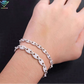 Moissanite Puff Link Bracelet in White Gold - 6mm
