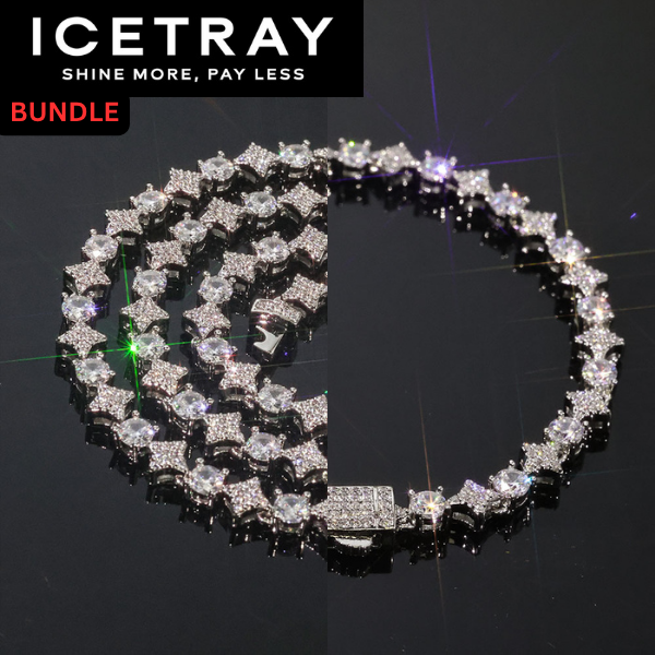 ICETRAY Star and Tennis Chain + Bracelet Bundle