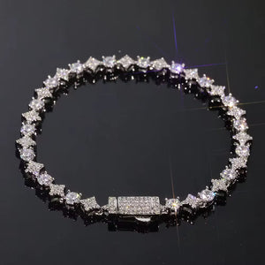Moissanite Star and Tennis Bracelet in White Gold - 6mm
