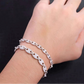 Iced Out Puff Link Bracelet in White Gold - 8mm