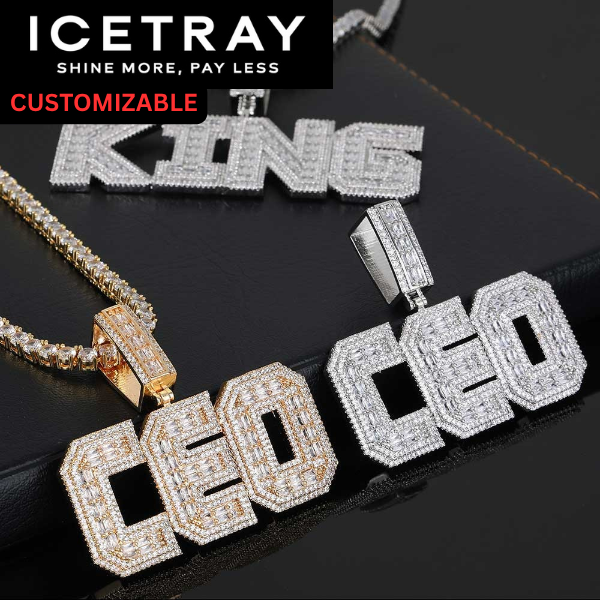 ICETRAY Custom Baguette Pendant