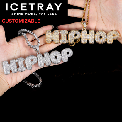 ICETRAY Custom Bubble Font Pendant