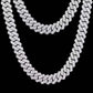 ICETRAY Prong Cuban Link Chain + Bracelet in White Gold Bundle - 15mm