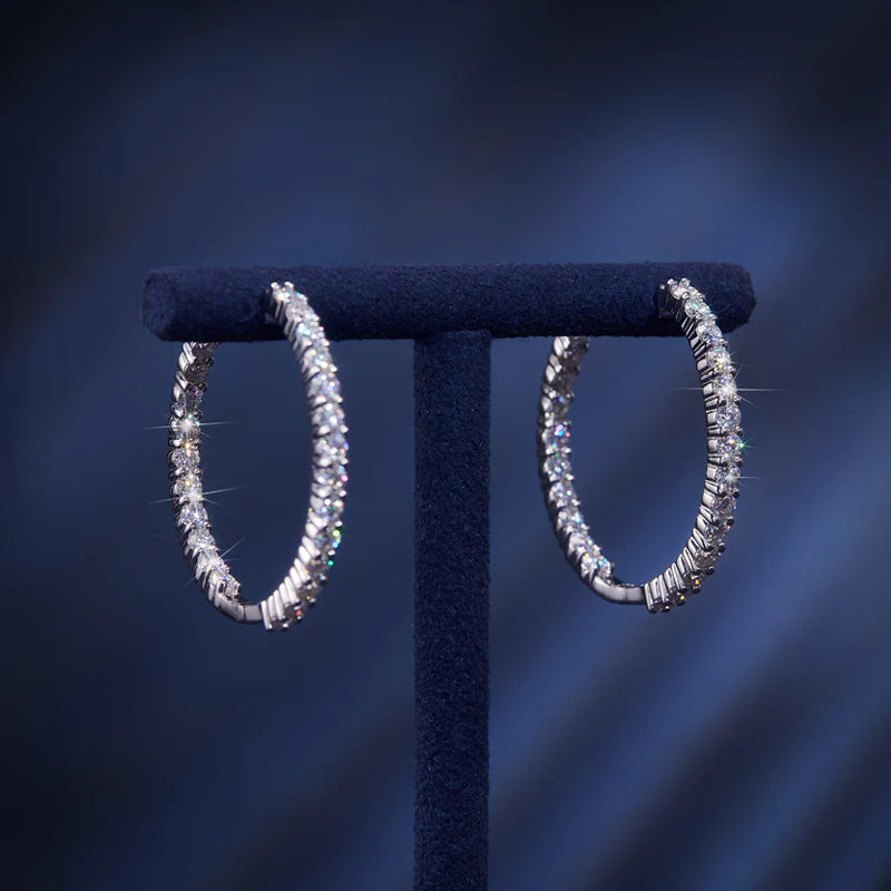 Moissanite Tennis Hoop Earrings
