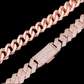 ICETRAY Prong Cuban Link Chain in Rose Gold - 15MM