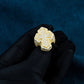 Moissanite Baguette Cross Ring in Yellow Gold