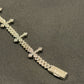 Iced Out Cross Bracelet in White Gold - 6mm