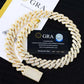 Moissanite Prong Cuban Link Chain in Yellow Gold - 15MM