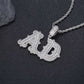 ICETRAY Custom Baguette Goth Font Pendant